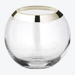 Produktbild f�r 'Mundgeblasene runde Vase mit Platinglasrand'