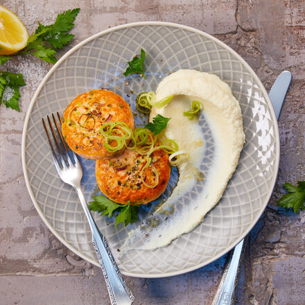 Produktbild fr '  Low Carb Lachskchlein auf Sellerie-Mascarpone-Pree'