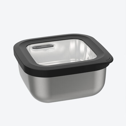 Produktbild fr 'Edelstahl Vorratsdose mit Deckelventil – quadratisch'