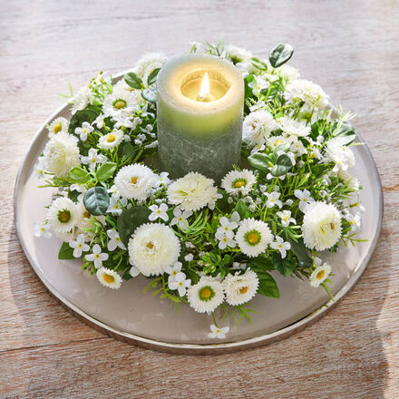 Produktbild f�r 'Immerbl�hender Belliskranz in stilvollem Creme'