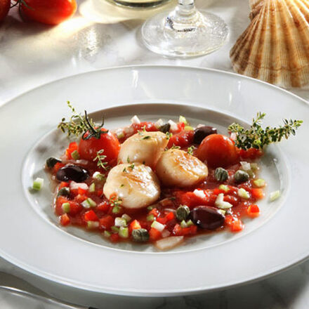 Produktbild fr 'Jakobsmuscheln auf San Marzano Tomatencoulis'