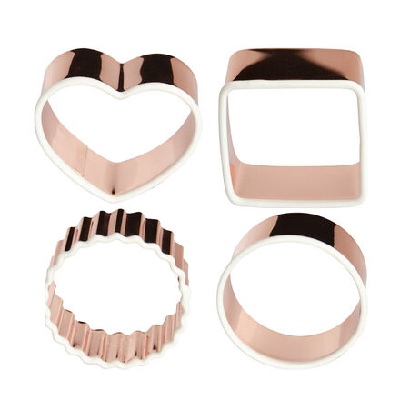 Produktbild fr 'Kupferfarbene Keksausstecher Geometrie mit handschonendem Silikonrand'