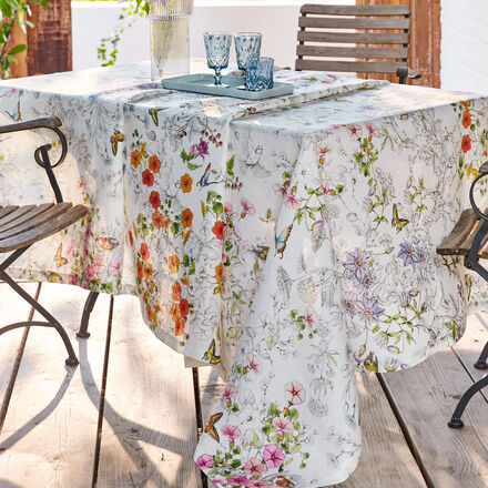 Produktbild f�r 'Leinen-Tischdecke Bl�mchen aus italienischer Manufaktur'