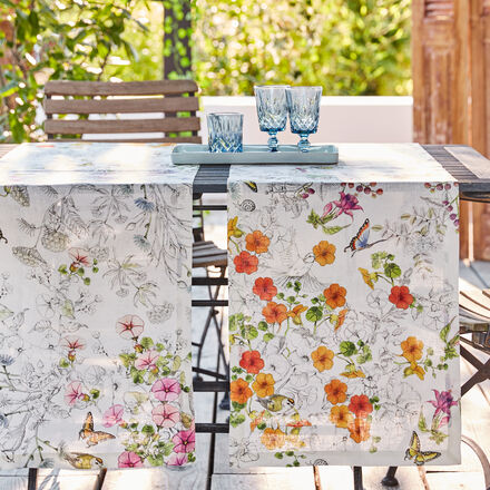 Produktbild f�r 'Leinen-Tischl�ufer Bl�mchen aus italienischer Manufaktur'