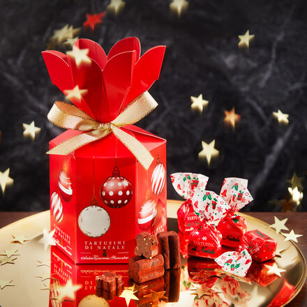 Produktbild fr 'Tartufini di Natale - dunkle Schokoladentrffel, Geschenkverpackung, 180 g'
